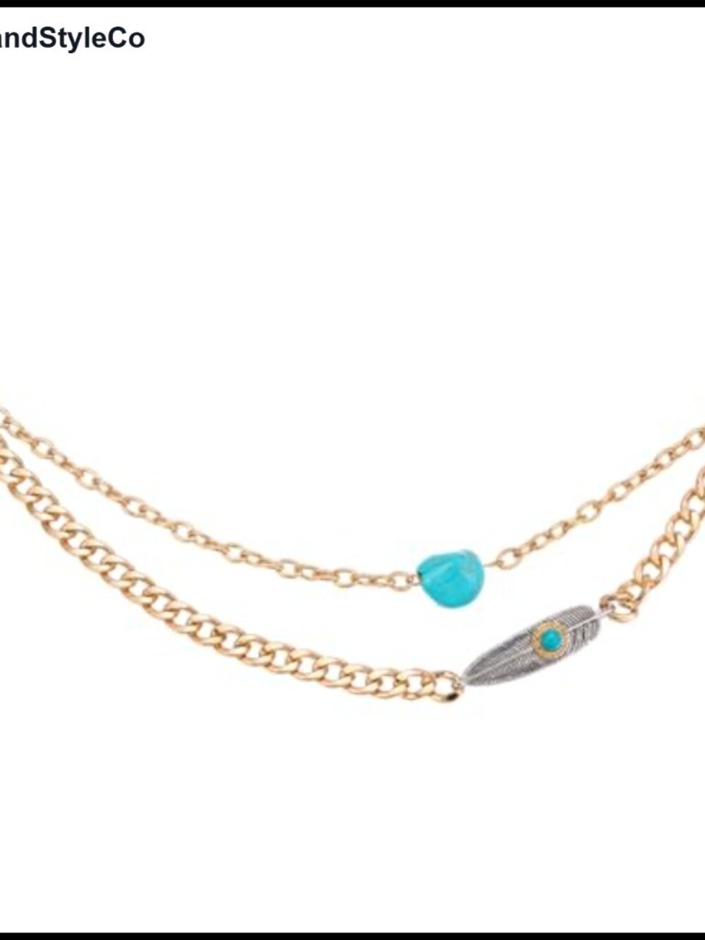Gold Alloy Purse Charm Chain with Stone & Leaf, 11.3 in